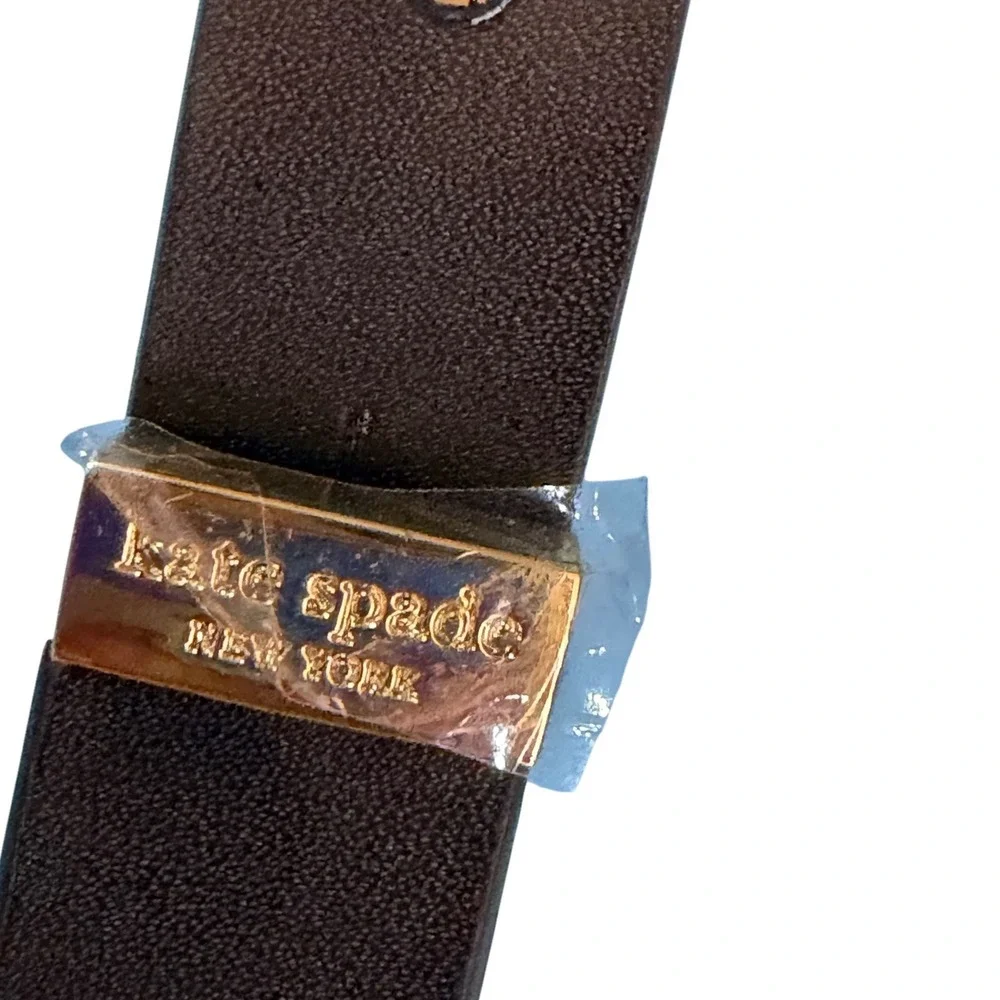 NWT Kate Spade New York Womens 0.75 Inch Bow Belt Black Leather‎ Small